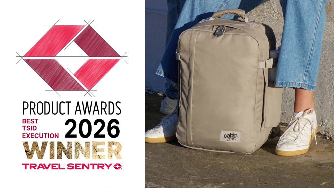 CabinZero Classic Tech Backpack Wins GOLD at the 2026 Travel Sentry Product Awards